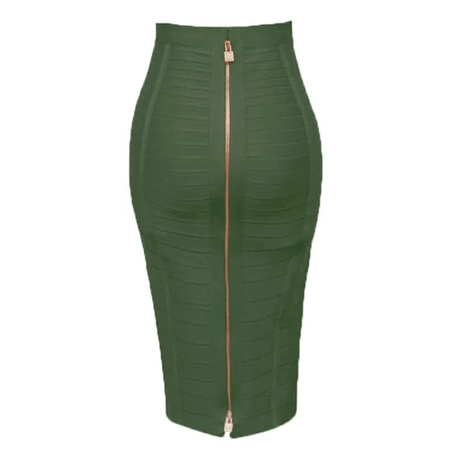 Zipper Bandage Pencil Skirt