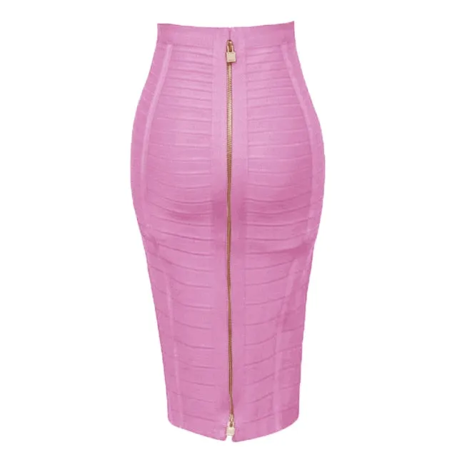 Zipper Bandage Pencil Skirt