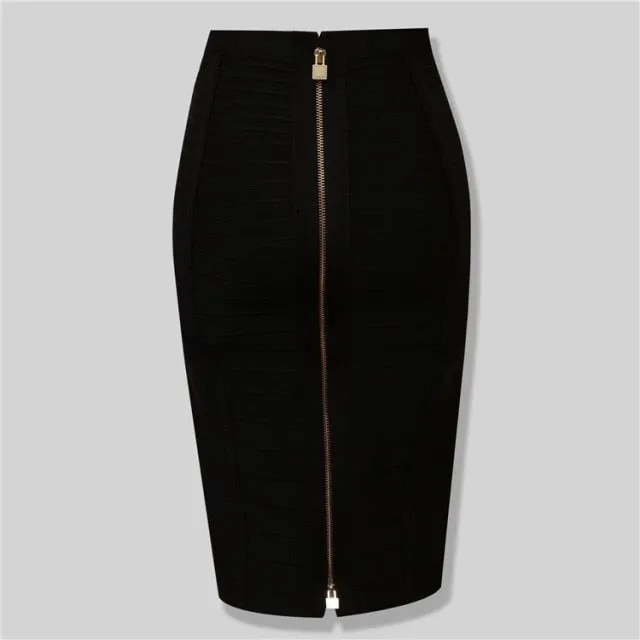 Zipper Bandage Pencil Skirt