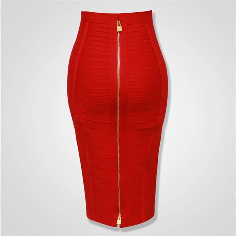 Zipper Bandage Pencil Skirt