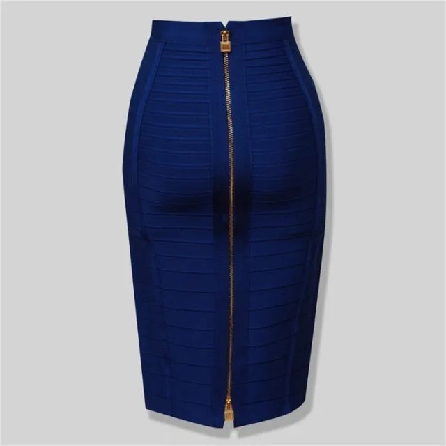 Zipper Bandage Pencil Skirt