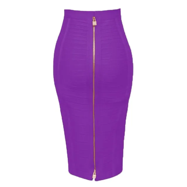 Zipper Bandage Pencil Skirt